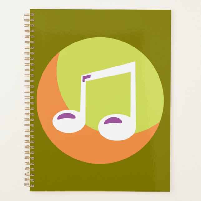 Lebendige Musikalische Doppelachtelnote Planer (Vorderseite)