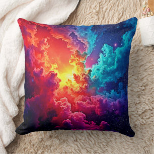 Lebendige Nebel-Kunst: Kosmische Farben Kissen