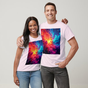 Lebendige Nebel-Kunst: Kosmische Farben T-Shirt