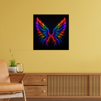 Lebendige Neon-Blitz-Flügel in Vollspektrum-Wand Poster