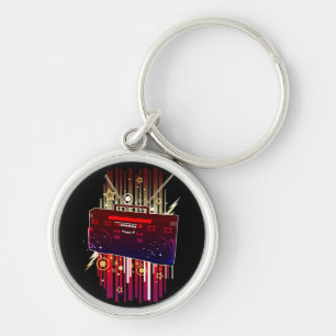 Lebendige Neon-Lautsprecher-Kunst mit Retro-Sound Schlüsselanhänger