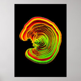 Lebendige Neon-Thermotopografie-Abstrakt 3D Poster
