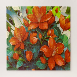 Lebendige Orange Blüte Puzzle