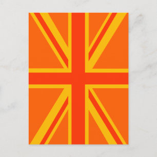 Lebendige orange Union Jack britische Flagge Swag Postkarte