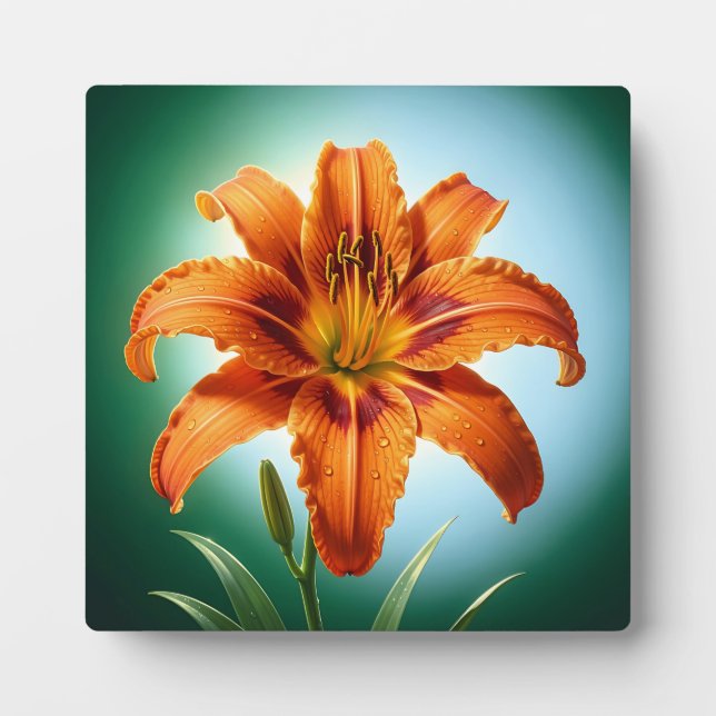 Lebendige Orangefarbene Lilienblüte Fotoplatte (Vorderseite)