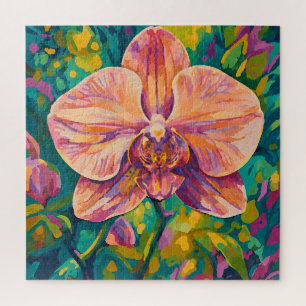 Lebendige Orchideen-Blumen-Farbige Wandkunst Puzzle