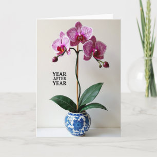 Lebendige Orchideen-Geburtstagskarte Karte