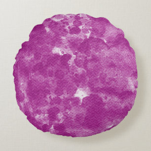 Lebendige Orchideen-Magenta-Wasserfarben-Kunst Rundes Kissen