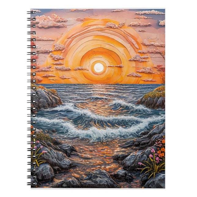 Lebendige Ozeansonnenlandschaft Notizblock (Vorderseite)
