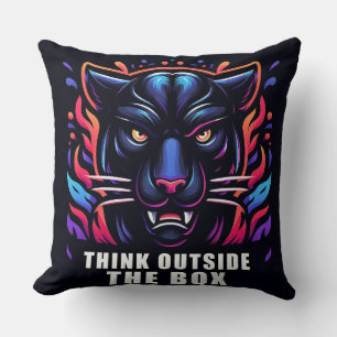 Lebendige Panther-Kunst mit motivierendem Spruch Kissen
