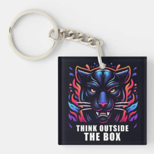 Lebendige Panther-Kunst mit motivierendem Spruch Schlüsselanhänger