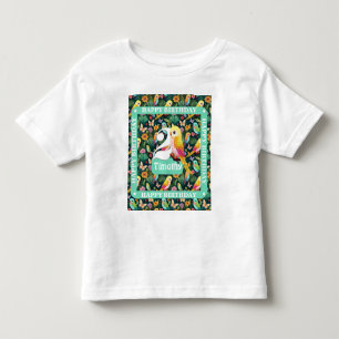 Lebendige Papageienparty: Tropical Forest Geburtst Kleinkind T-shirt