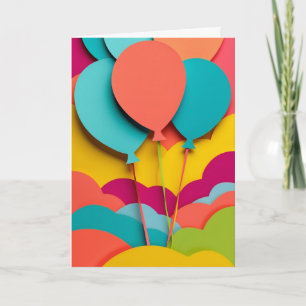 Lebendige Papierballons-Cluster Karte