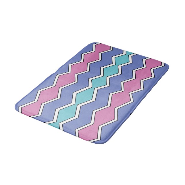 Lebendige Peaks ZigZag  Badematte (Schrägansicht)