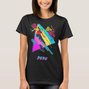 Lebendige peruanische Skiaufregungsgrafik peruanis T-Shirt
