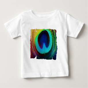 Lebendige Pfauenfeder Baby T-shirt