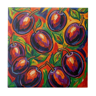 Lebendige Pflaume Fauvist Fliese