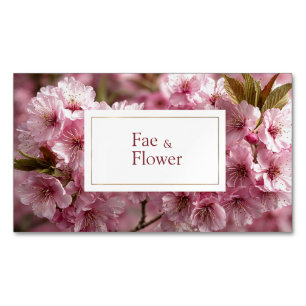 Lebendige Pink Cherry Blossom Bokeh Magnetische Visitenkarte