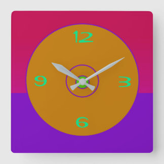Lebendige Pink Purpur Gold Lime Wanduhr
