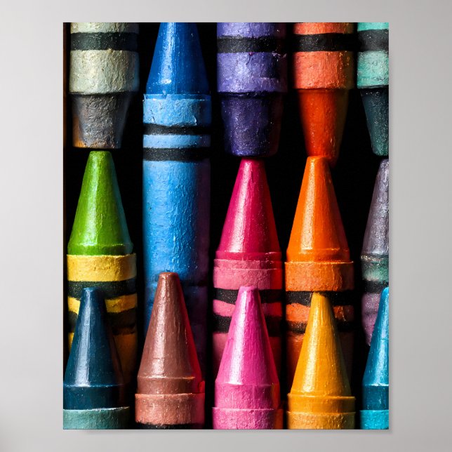 Lebendige Pop-Art: Buntstift-Farbkonstruktion Geom Poster (Vorne)