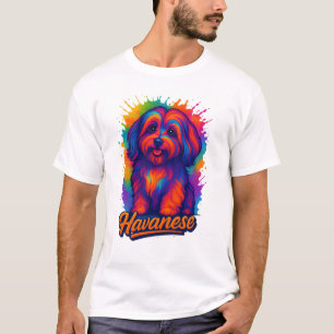 Lebendige Pop-Art Havanese-Hund – Farbige Street A T-Shirt