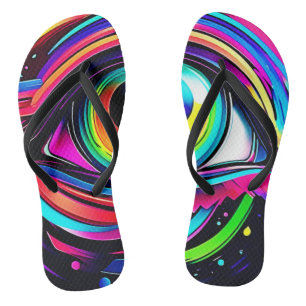 Lebendige psychedelische Augen-Kunst Flip Flops