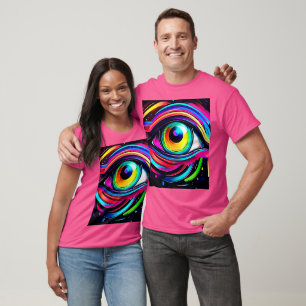 Lebendige psychedelische Augen-Kunst T-Shirt