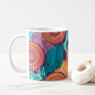 Lebendige psychedelische konzentrische Wirbel-Male Kaffeetasse