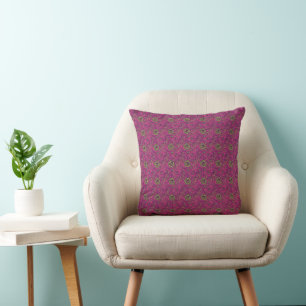 Lebendige psychedelische Paisley-Retro-Swirls der Kissen