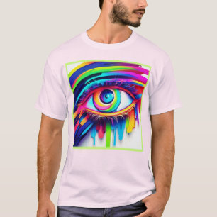 Lebendige Regenbogen-Augen-Kunst T-Shirt