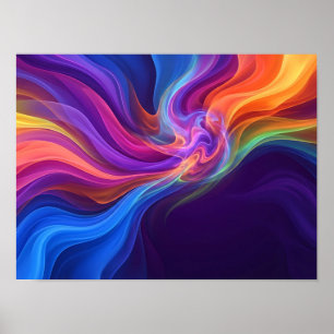 Lebendige Regenbogen-Farben-Konvergenz Abstract Po Poster