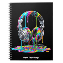 Lebendige Regenbogen-Farbtropf-Kopfhörer-Kunst