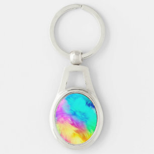 Lebendige Regenbogen Fluffige Felltextur-75201 Schlüsselanhänger