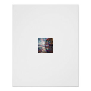 Lebendige Regenbogen-Kliffstrand-Vision Poster
