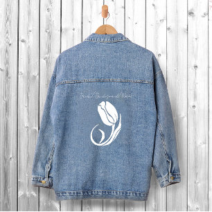Lebendige Regenbogen-Minimalist-Tulpe LGBTQ+  Jeansjacke