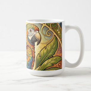 Lebendige Regenbogen-Papageien-Kunst im Jugendstil Kaffeetasse