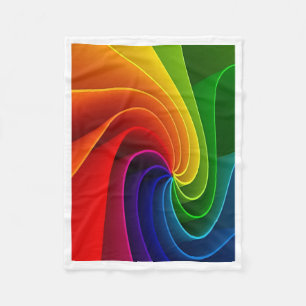 Lebendige Regenbogen-Swirlabstract-Kunst-Fliesblan Fleecedecke