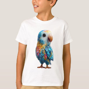 Lebendige Regenbogenfeder-Papagei-Illustration Kin T-Shirt