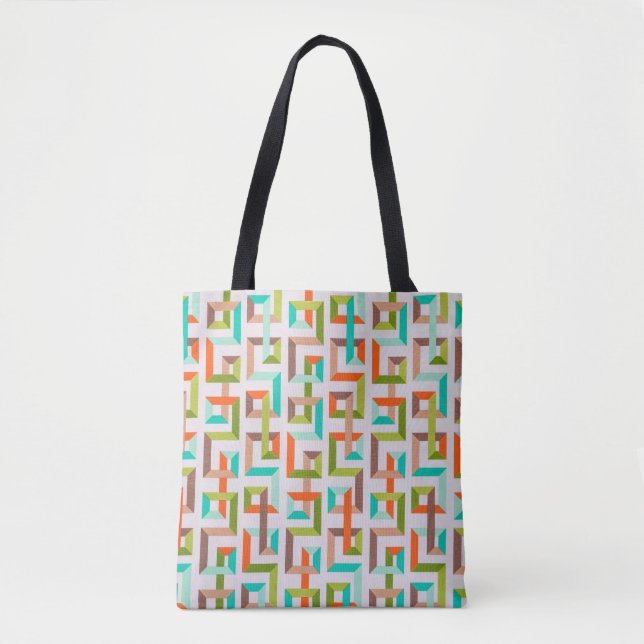 Lebendige Retro-3D-Geometrie-Labyrinth-Tasche / Ei (Vorderseite)