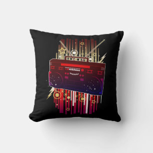 Lebendige Retro-Lautsprecher-Kunst mit Neon-Musik- Kissen