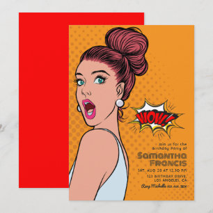 Lebendige Retro-Pop-Art-Geburtstagsfeier Einladung