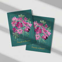 Lebendige rosa Aquarell-Blumen-Dankeskarten