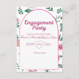 Lebendige rosa Blumen Hochzeitseinladung Einladung