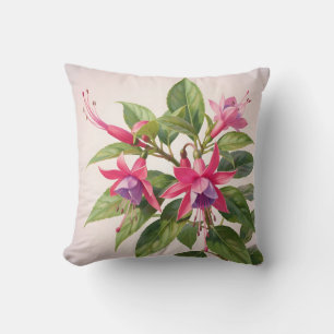 Lebendige rosa Fuchsienblüte  Kissen
