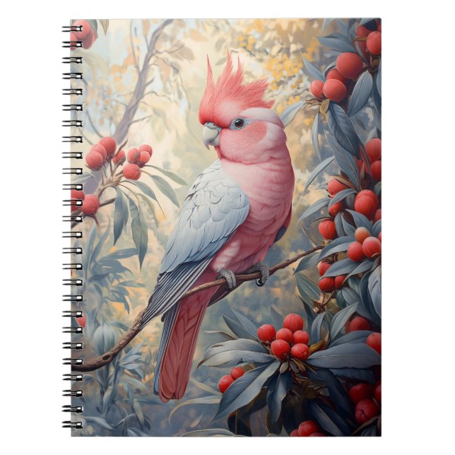 Lebendige Rosa Galah Cockatoo Notizblock (Vorderseite)