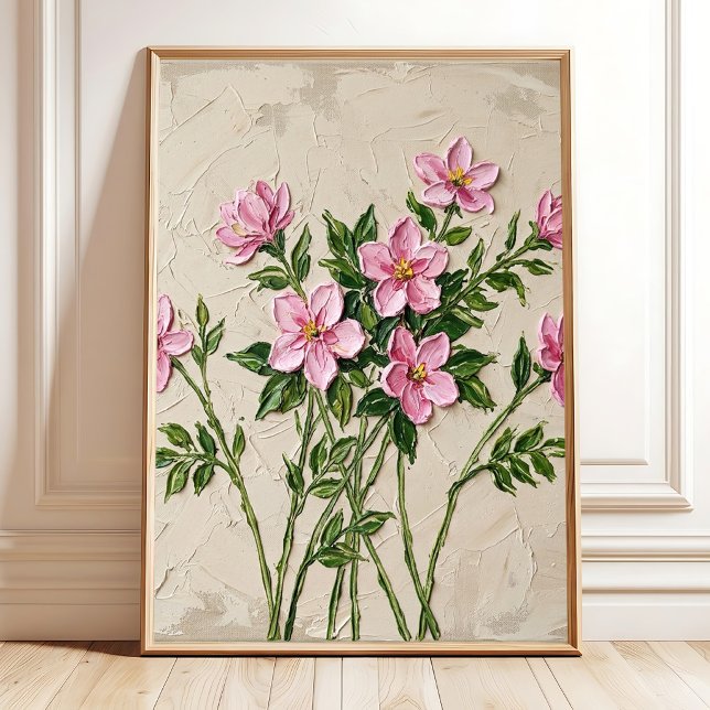 Lebendige rosa Jasmin-Minimalist-Wandkunst Poster (Von Creator hochgeladen)