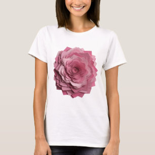 Lebendige rosa Papierblume – individuelles Design T-Shirt