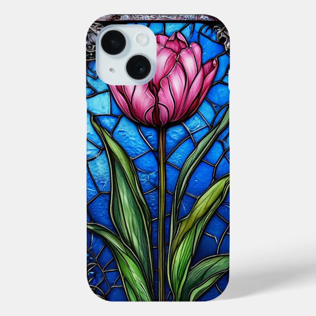 Lebendige rosa Tulpe Case-Mate iPhone Hülle (Rückseite)