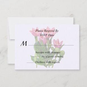 Lebendige rosa Tulpen RSVP Karte