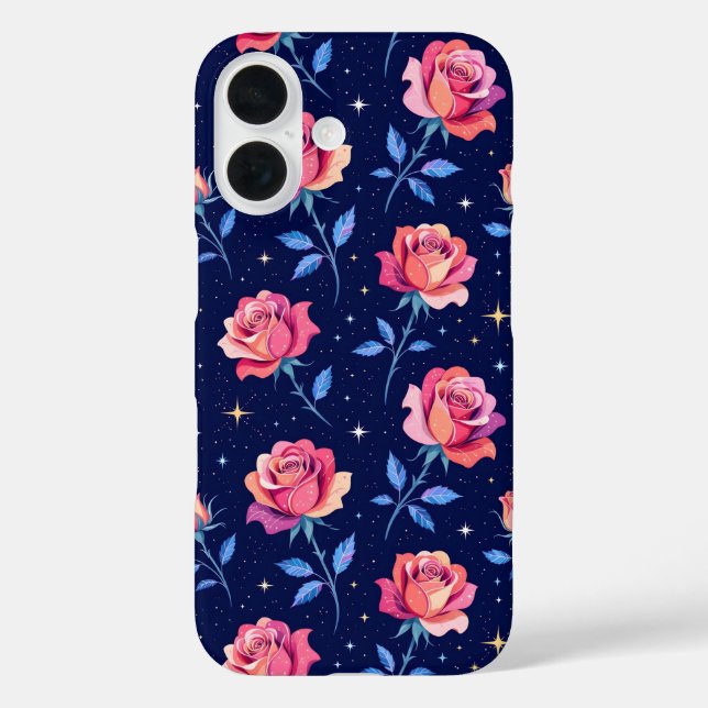 Lebendige Rosen gegen einen sternenklaren Nachthim Case-Mate iPhone Hülle (Rückseite)